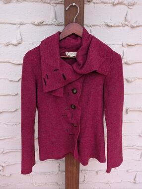 { Anthropologie } Casch By Gro Abrahamsson Boiled Wools Cardigan Sweater
